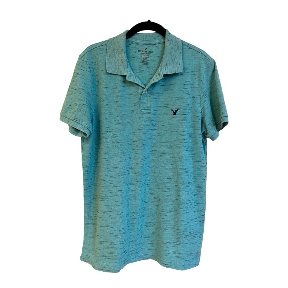 AMERICAN EAGLE OUTFITTERS, MENS TURQUOISE, SHORT SLEEVE, POLO SHIRT. SIZE M